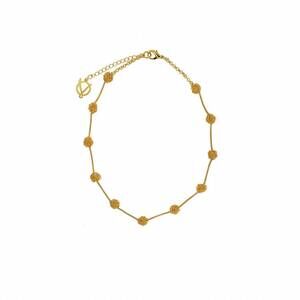 NEW LAVISH BY TRICIA MILANEZE women's dome mini handmade crochet necklace in gol